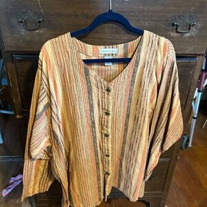 Maggie & Max Earthy Striped Blouse
